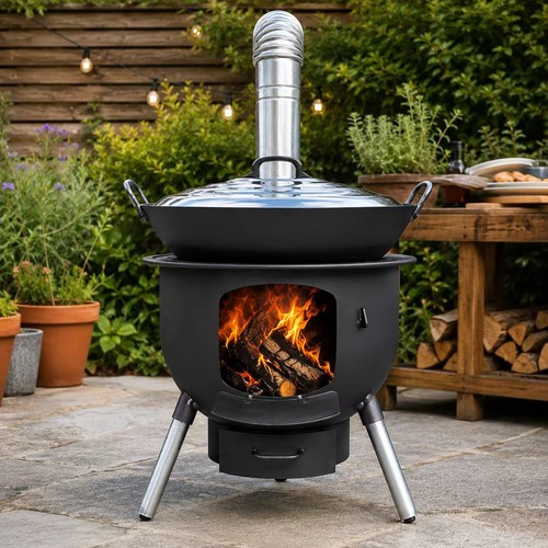 Outdoor wood burning stove - wood,